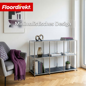 Metallregal | Concept Epure MK-018 | 3 Ablagen Standregal | Sideboard & Lowboard | Offenes Bücherregal