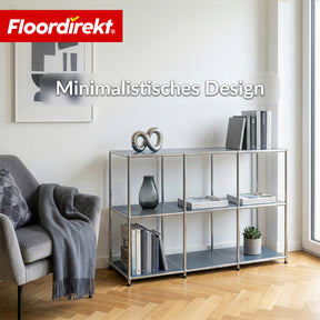 Metallregal | Concept Epure MK-018 | 3 Ablagen Standregal | Sideboard & Lowboard | Offenes Bücherregal