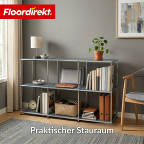 Metallregal | Concept Epure MK-018 | 3 Ablagen Standregal | Sideboard & Lowboard | Offenes Bücherregal