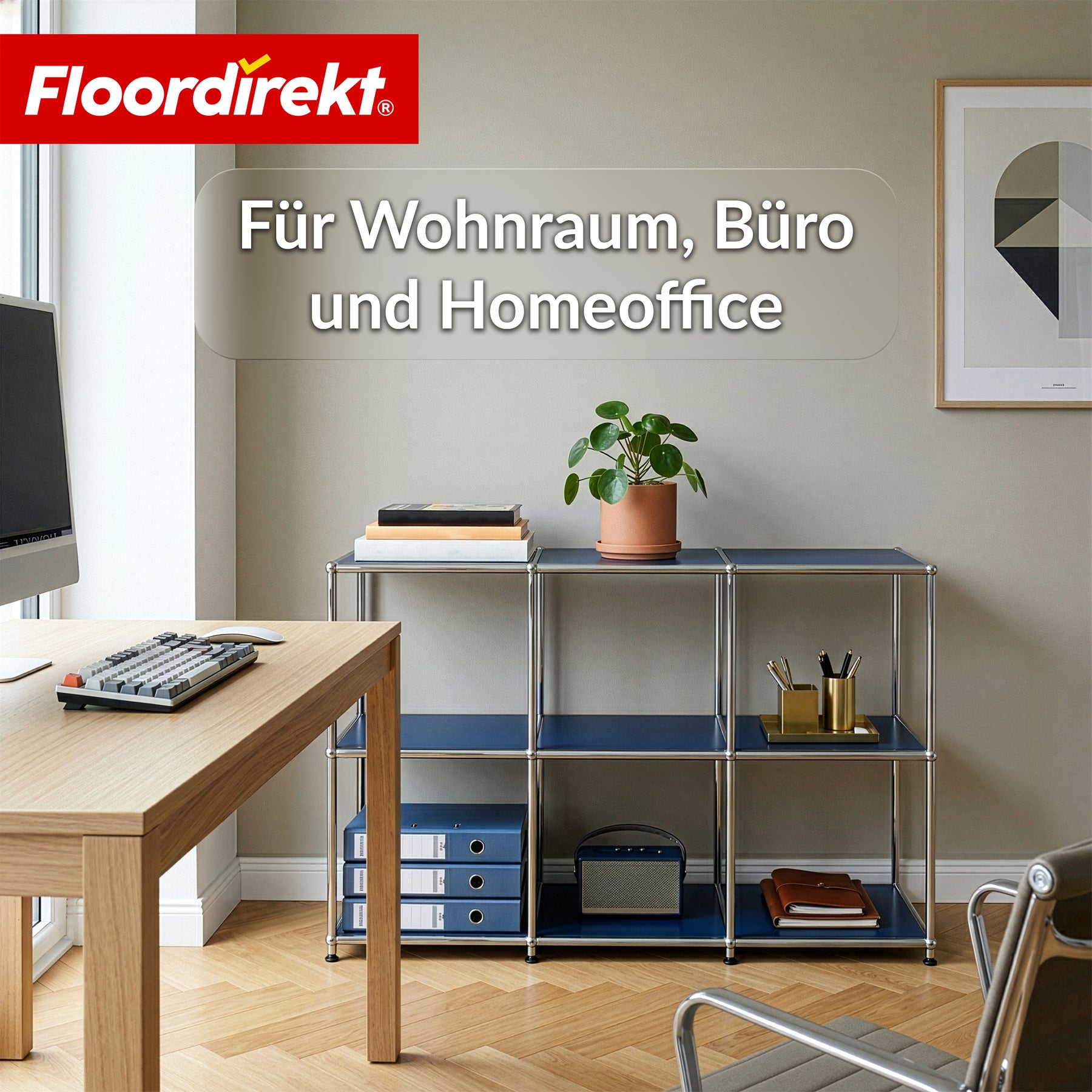 Metallregal | Concept Epure MK-018 | 3 Ablagen Standregal | Sideboard & Lowboard | Offenes Bücherregal