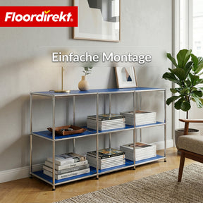 Metallregal | Concept Epure MK-018 | 3 Ablagen Standregal | Sideboard & Lowboard | Offenes Bücherregal