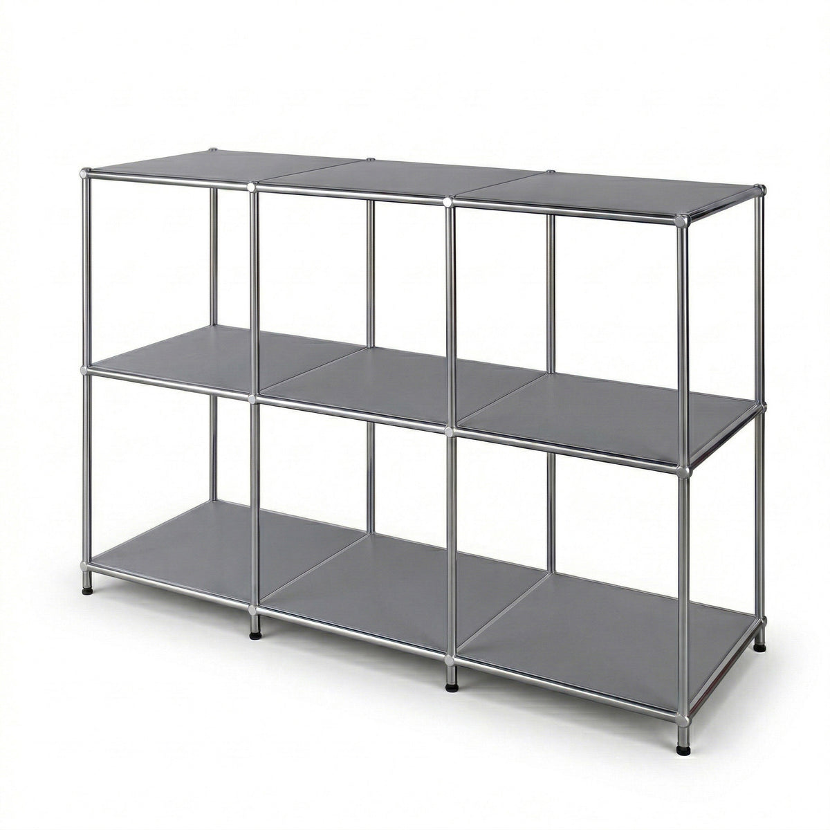 Metallregal | Concept Epure MK-018 | 3 Ablagen Standregal | Sideboard & Lowboard | Offenes Bücherregal