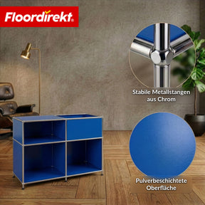 Metallregal | Concept Epure MK-030 | Standregal mit 3 Ablagen & Stauraumfach | Sideboard & Aufbewahrungsregal