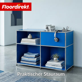 Metallregal | Concept Epure MK-030 | Standregal mit 3 Ablagen & Stauraumfach | Sideboard & Aufbewahrungsregal