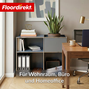 Metallregal | Concept Epure MK-030 | Standregal mit 3 Ablagen & Stauraumfach | Sideboard & Aufbewahrungsregal