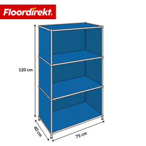 Metallregal | Concept Epure MK-101 | 4 Ablagen Standregal | Bücherregal mit Seitenwänden | Modernes Aufbewahrungsregal