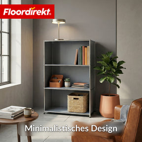Metallregal | Concept Epure MK-101 | 4 Ablagen Standregal | Bücherregal mit Seitenwänden | Modernes Aufbewahrungsregal