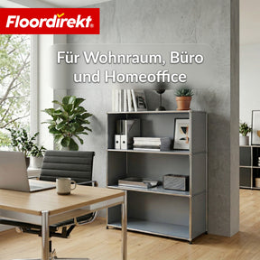 Metallregal | Concept Epure MK-101 | 4 Ablagen Standregal | Bücherregal mit Seitenwänden | Modernes Aufbewahrungsregal