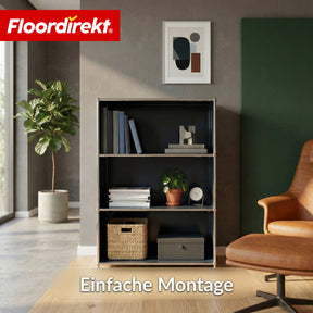Metallregal | Concept Epure MK-101 | 4 Ablagen Standregal | Bücherregal mit Seitenwänden | Modernes Aufbewahrungsregal