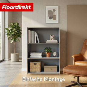Metallregal | Concept Epure MK-101 | 4 Ablagen Standregal | Bücherregal mit Seitenwänden | Modernes Aufbewahrungsregal