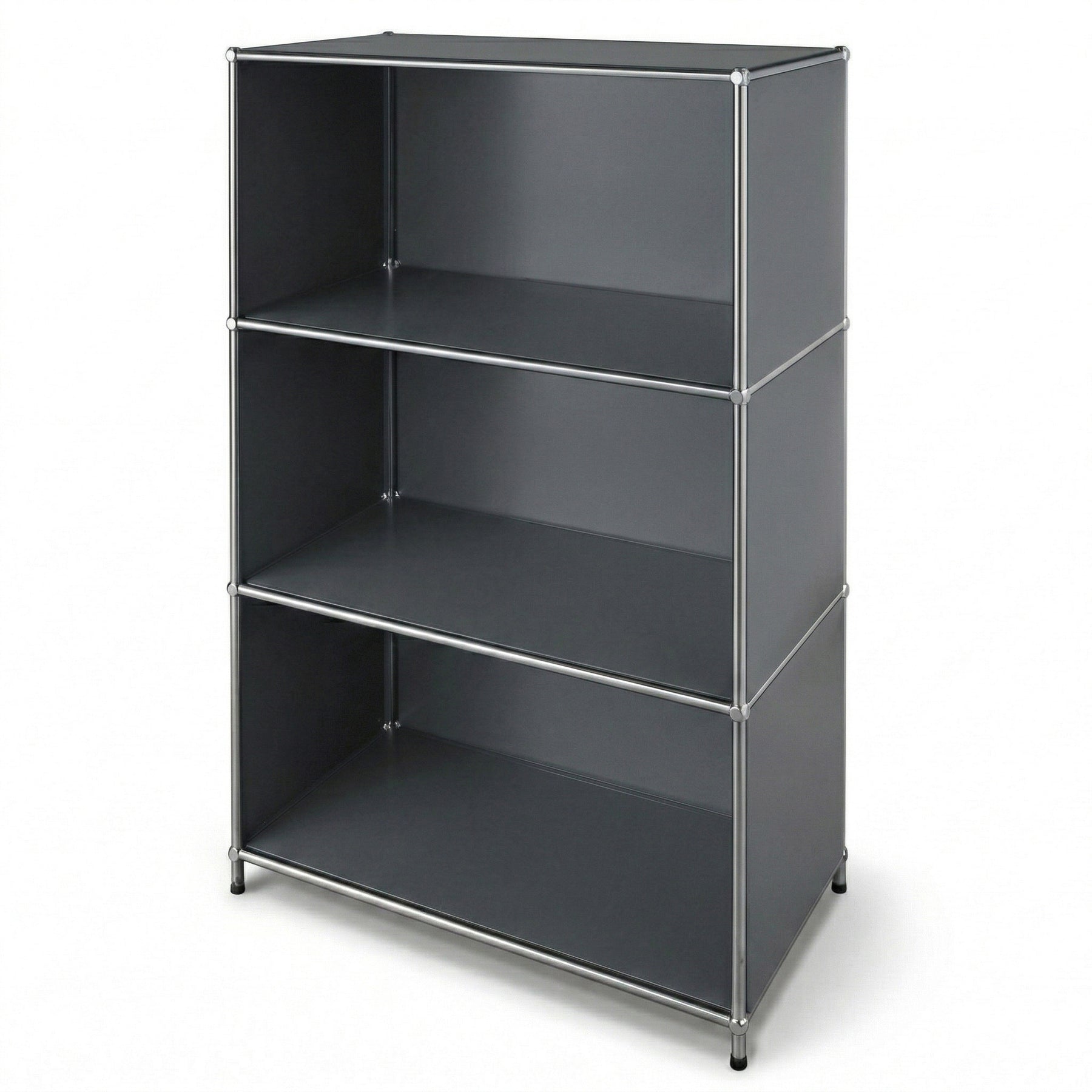 Metallregal | Concept Epure MK-101 | 4 Ablagen Standregal | Bücherregal mit Seitenwänden | Modernes Aufbewahrungsregal
