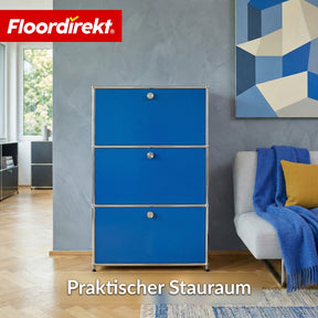 Metallschrank | Concept Epure MK-129 | Sideboard mit 3 verschließbaren Fächern | Moderner Aufbewahrungsschrank
