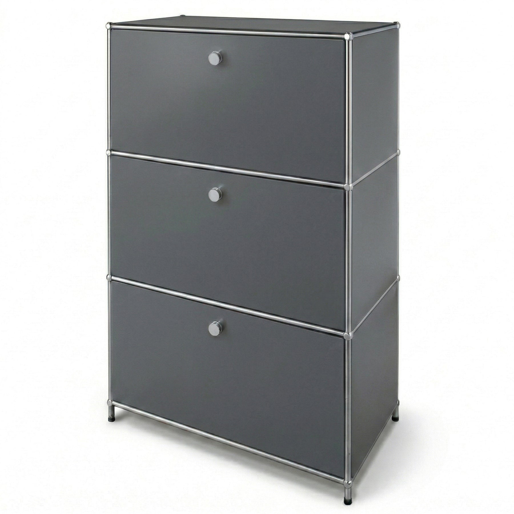 Metallschrank | Concept Epure MK-129 | Sideboard mit 3 verschließbaren Fächern | Moderner Aufbewahrungsschrank