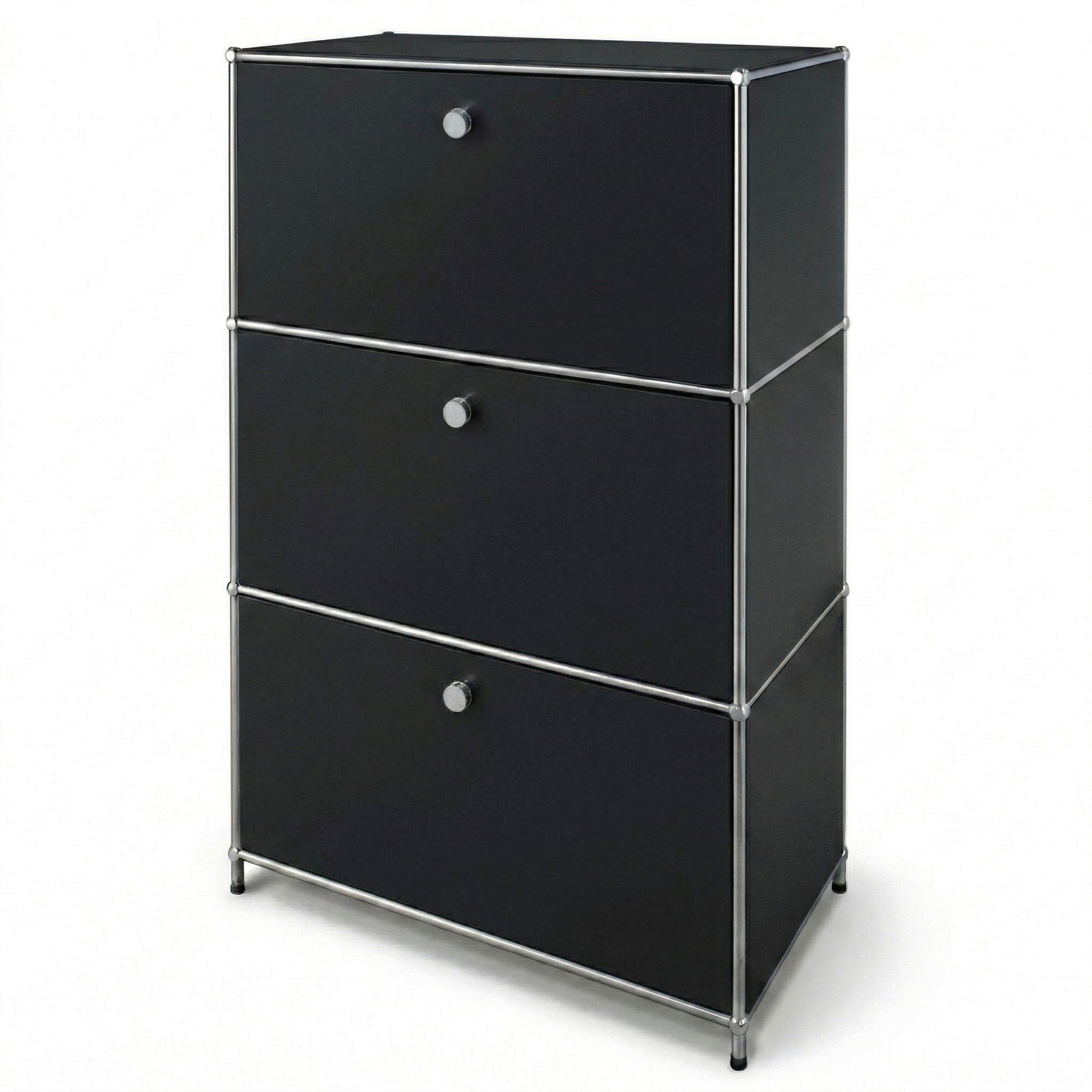 Metallschrank | Concept Epure MK-129 | Sideboard mit 3 verschließbaren Fächern | Moderner Aufbewahrungsschrank