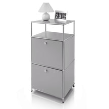 Metallregal | Concept Epure MK-120 | Aufbewahrungsregal mit verschließbaren Fächern, offenem Fach & Ablage | In mehreren Farben erhältlich