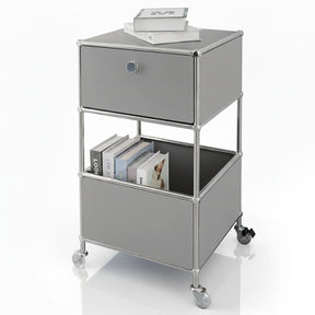 Metallregal | Concept Epure MK-145 | 3-stöckiger Rollcontainer mit Schublade & Ablagen | In mehreren Farben erhältlich