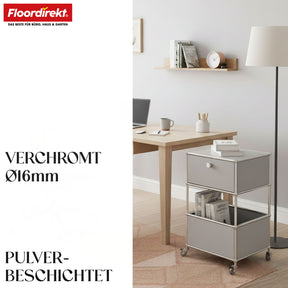 Metallregal | Concept Epure MK-145 | 3-stöckiger Rollcontainer mit Schublade & Ablagen | In mehreren Farben erhältlich