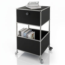 Metallregal | Concept Epure MK-145 | 3-stöckiger Rollcontainer mit Schublade & Ablagen | In mehreren Farben erhältlich