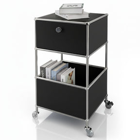 Metallregal | Concept Epure MK-145 | 3-stöckiger Rollcontainer mit Schublade & Ablagen | In mehreren Farben erhältlich