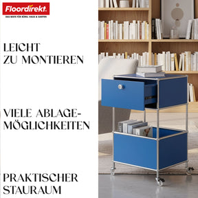 Metallregal | Concept Epure MK-145 | 3-stöckiger Rollcontainer mit Schublade & Ablagen | In mehreren Farben erhältlich