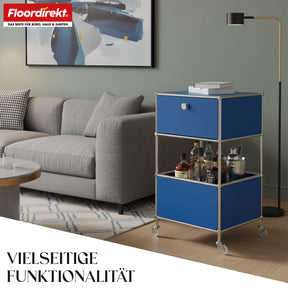 Metallregal | Concept Epure MK-145 | 3-stöckiger Rollcontainer mit Schublade & Ablagen | In mehreren Farben erhältlich