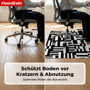 Design Bodenschutzmatte | Robuste Bürostuhlunterlage aus Spezial-PVC für Büro & Homeoffice | 80 x 118 cm