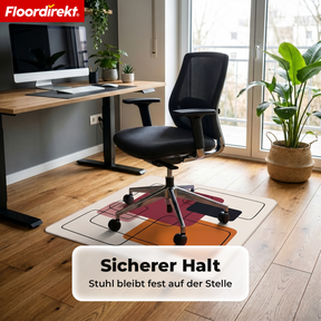 Design Bodenschutzmatte | Robuste Bürostuhlunterlage aus Spezial-PVC für Büro & Homeoffice | 80 x 118 cm