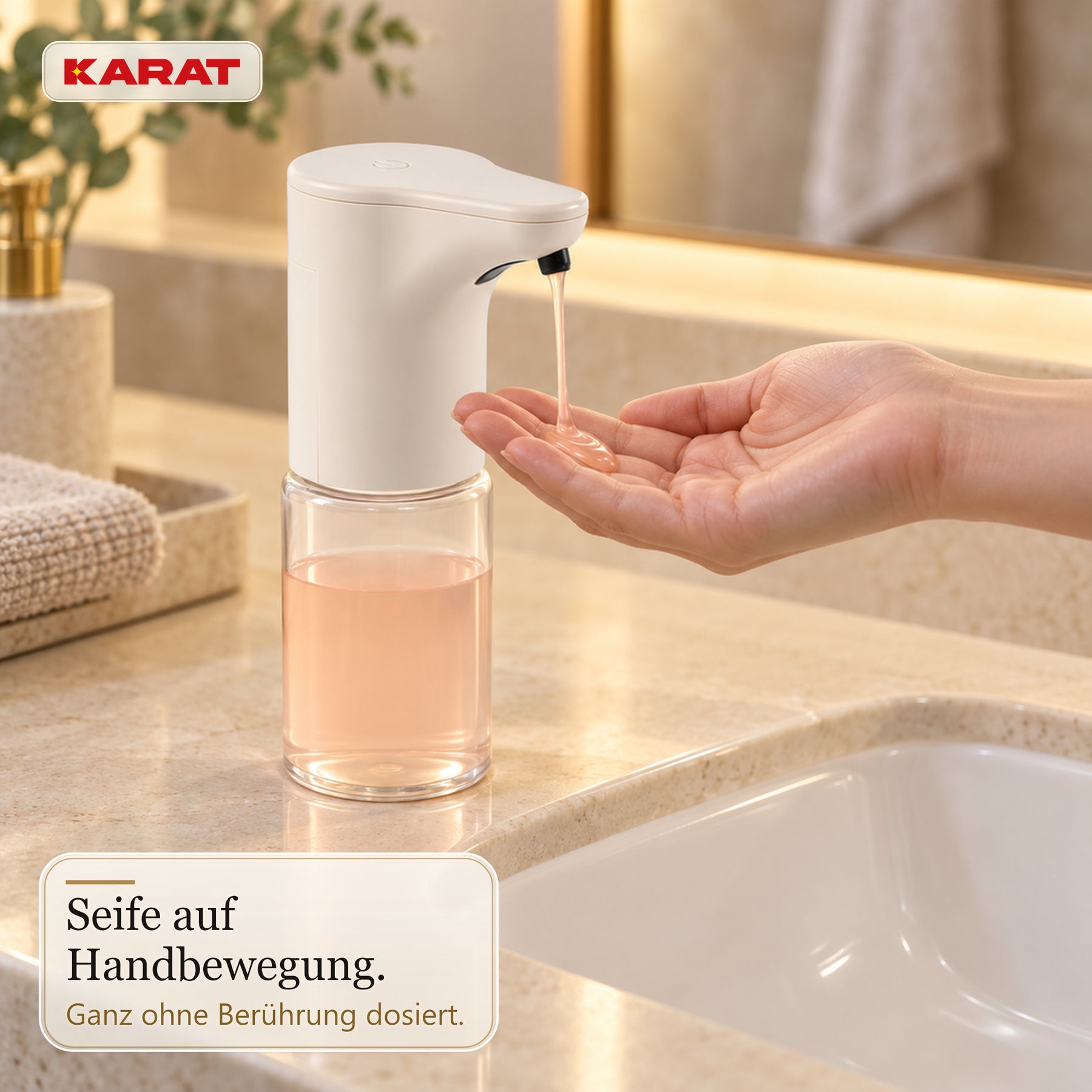 Automatischer Flüssigseifenspender | Elara | Berührungsloser Sensorspender für Flüssigseife | 300 ml | 5 Farben