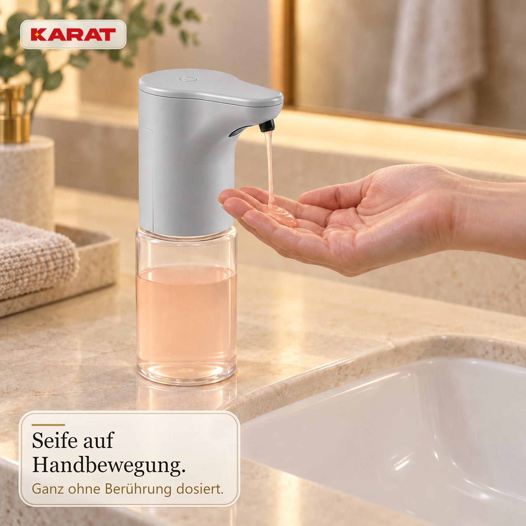 Automatischer Flüssigseifenspender | Elara | Berührungsloser Sensorspender für Flüssigseife | 300 ml | 5 Farben