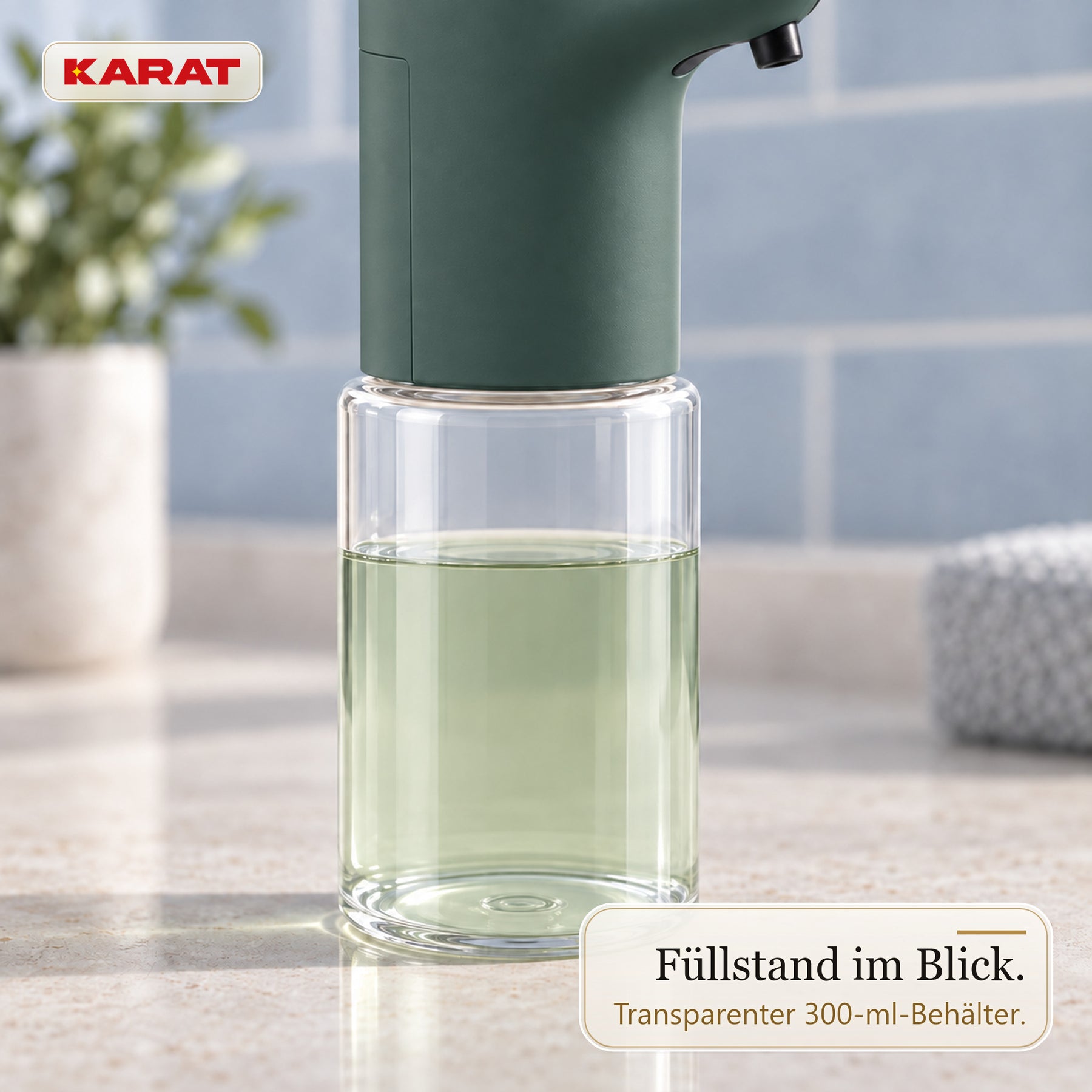 Automatischer Flüssigseifenspender | Elara | Berührungsloser Sensorspender für Flüssigseife | 300 ml | 5 Farben