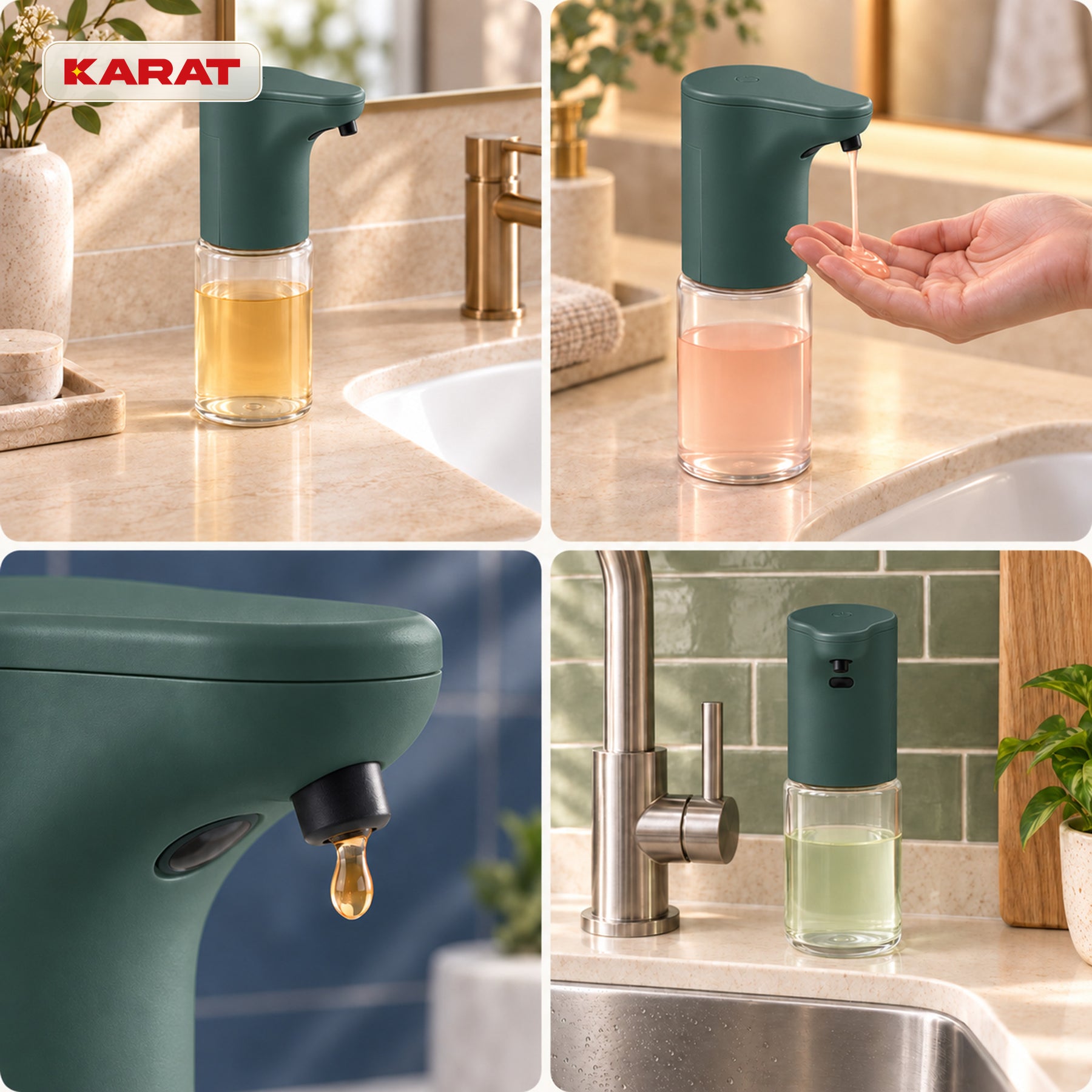 Automatischer Flüssigseifenspender | Elara | Berührungsloser Sensorspender für Flüssigseife | 300 ml | 5 Farben