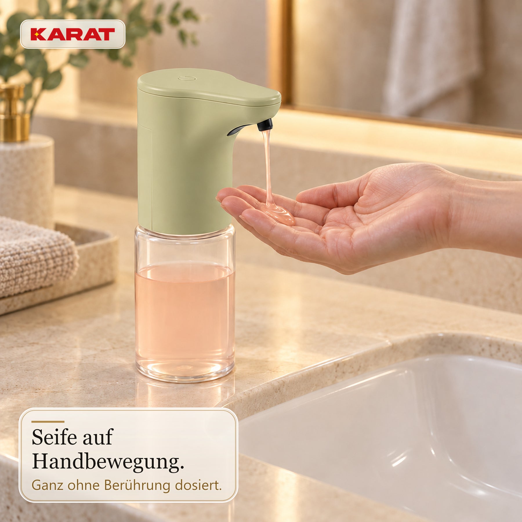 Automatischer Flüssigseifenspender | Elara | Berührungsloser Sensorspender für Flüssigseife | 300 ml | 5 Farben