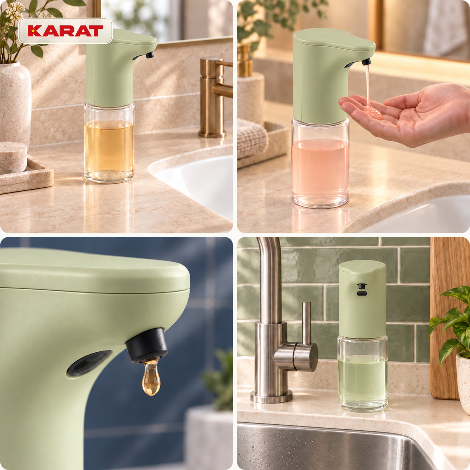 Automatischer Flüssigseifenspender | Elara | Berührungsloser Sensorspender für Flüssigseife | 300 ml | 5 Farben