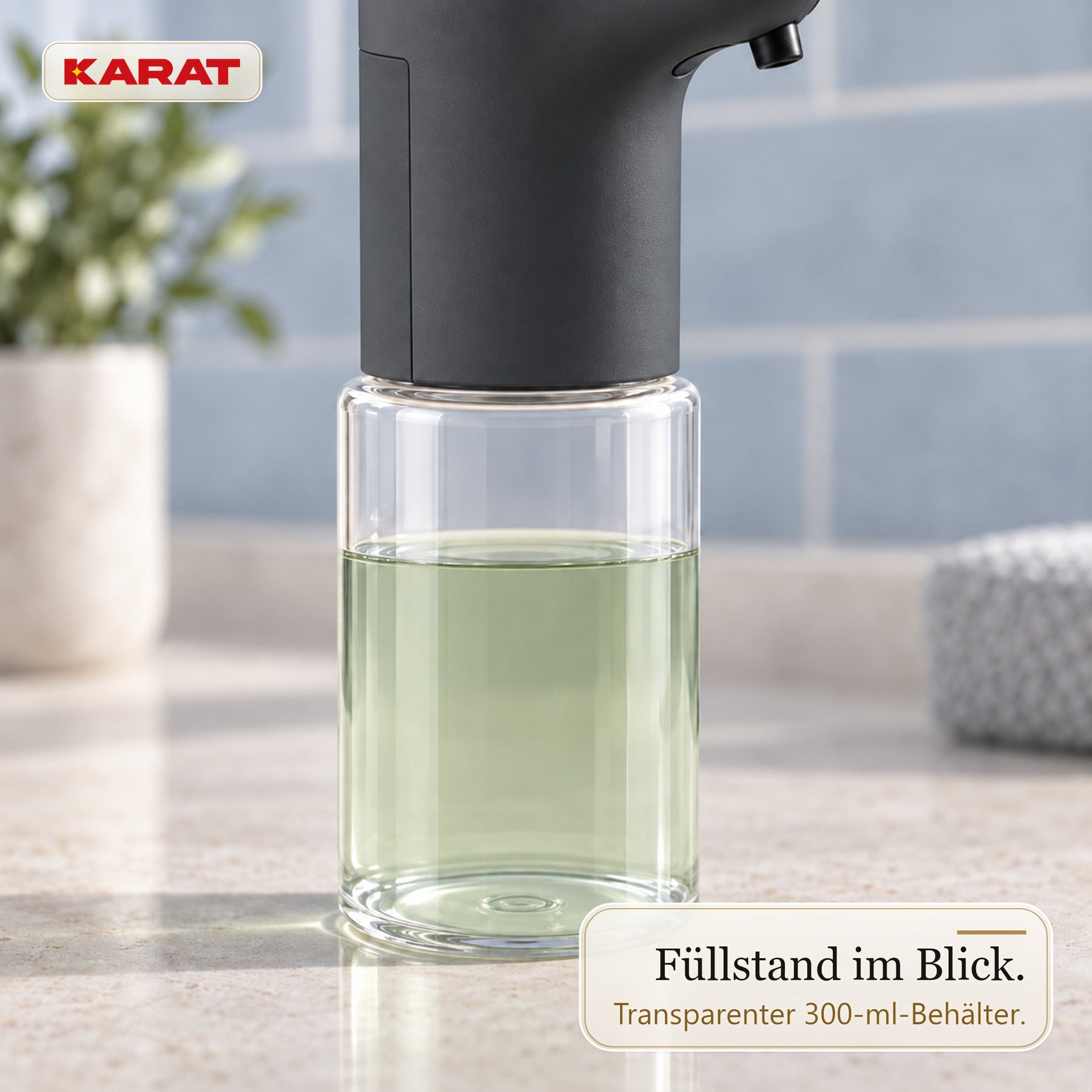 Automatischer Flüssigseifenspender | Elara | Berührungsloser Sensorspender für Flüssigseife | 300 ml | 5 Farben
