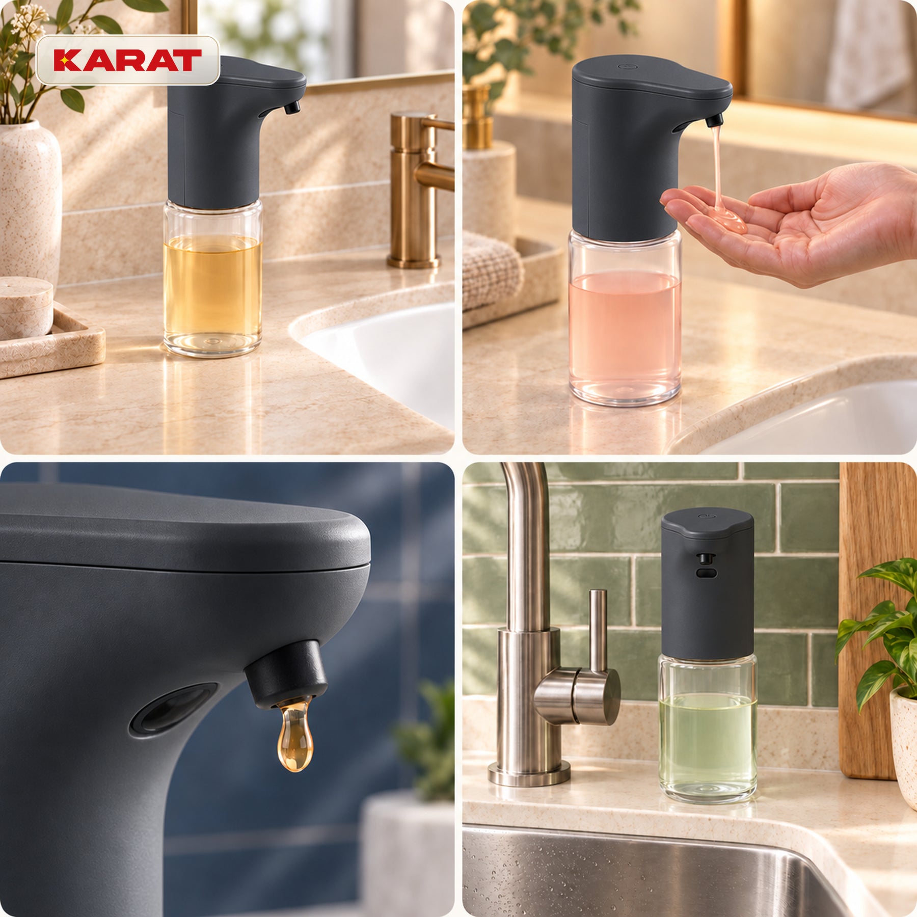 Automatischer Flüssigseifenspender | Elara | Berührungsloser Sensorspender für Flüssigseife | 300 ml | 5 Farben