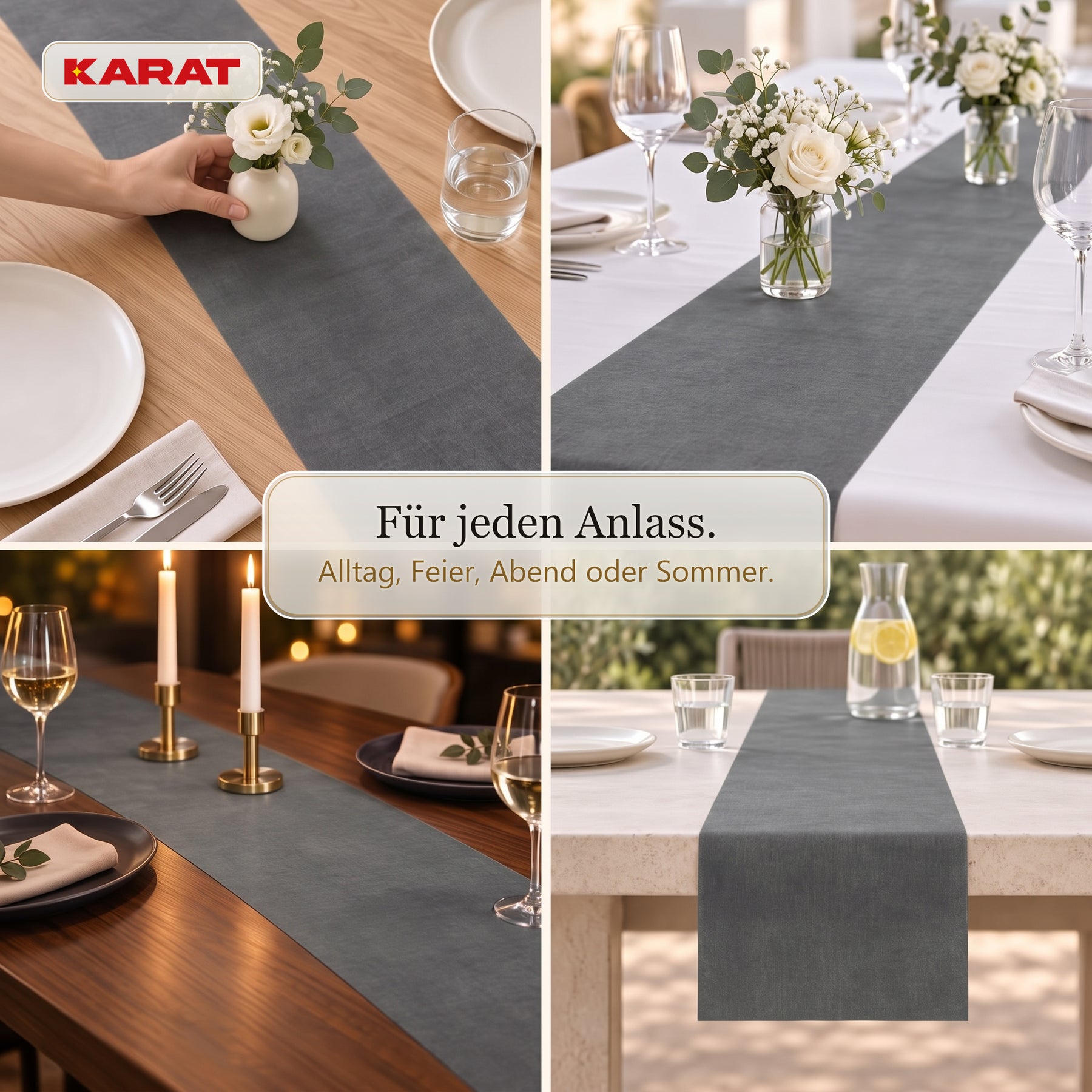 Tischläufer | Grace | Mattes Dekovlies aus PET-Fasern | 30 cm x 25 m Rolle | 16 Farben