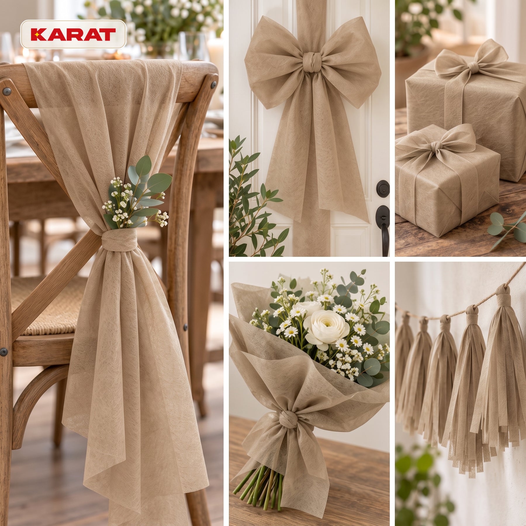 Tischläufer | Grace | Mattes Dekovlies aus PET-Fasern | 30 cm x 25 m Rolle | 16 Farben