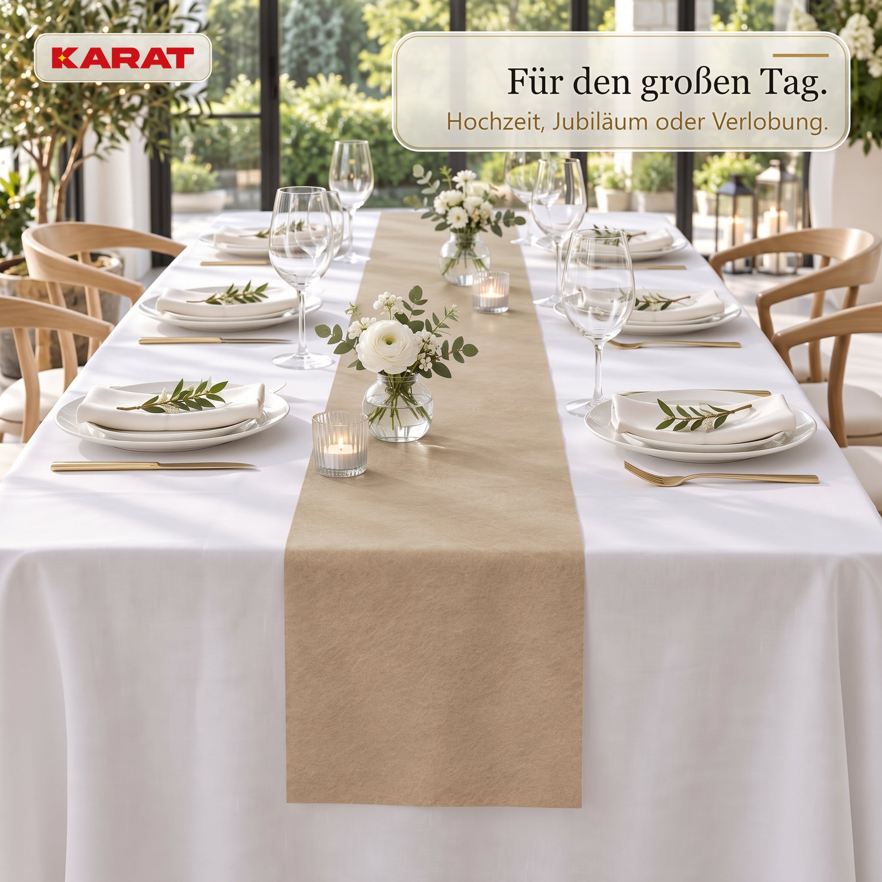 Tischläufer | Grace | Mattes Dekovlies aus PET-Fasern | 30 cm x 25 m Rolle | 16 Farben