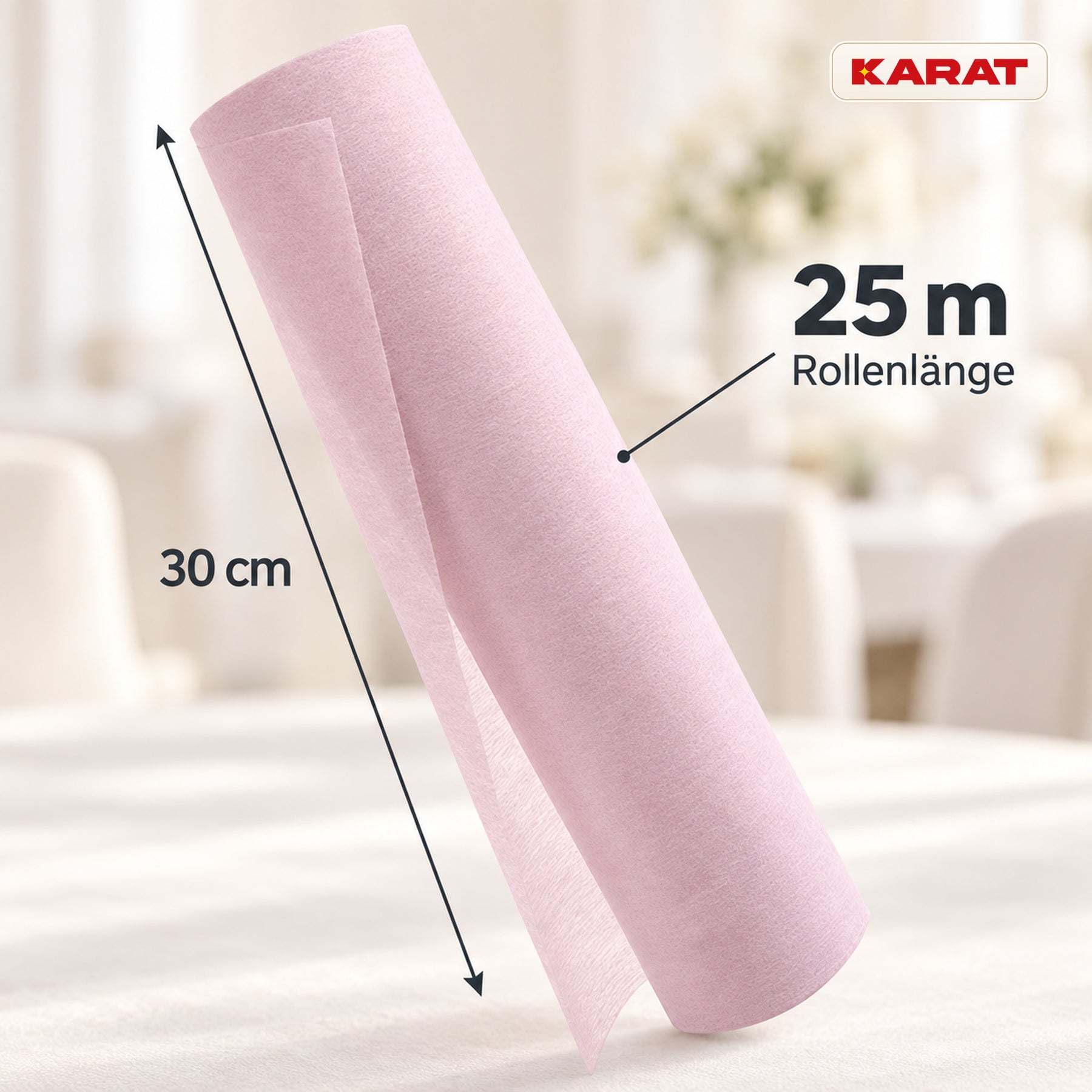 Tischläufer | Grace | Mattes Dekovlies aus PET-Fasern | 30 cm x 25 m Rolle | 16 Farben