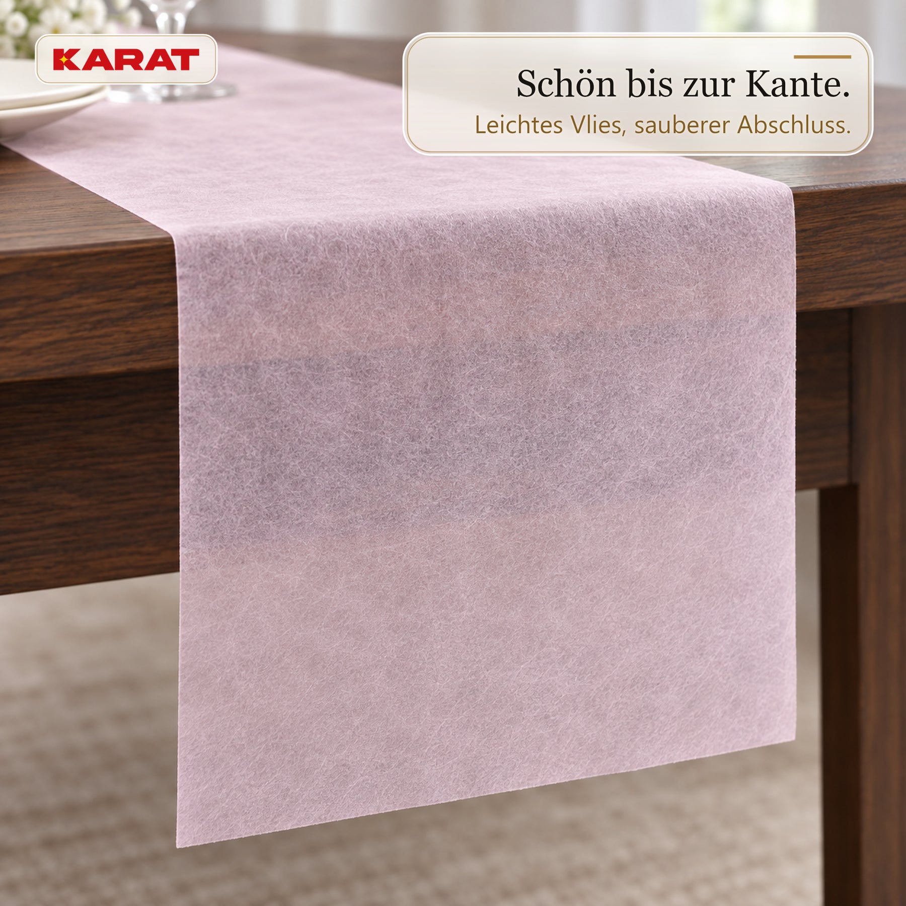 Tischläufer | Grace | Mattes Dekovlies aus PET-Fasern | 30 cm x 25 m Rolle | 16 Farben