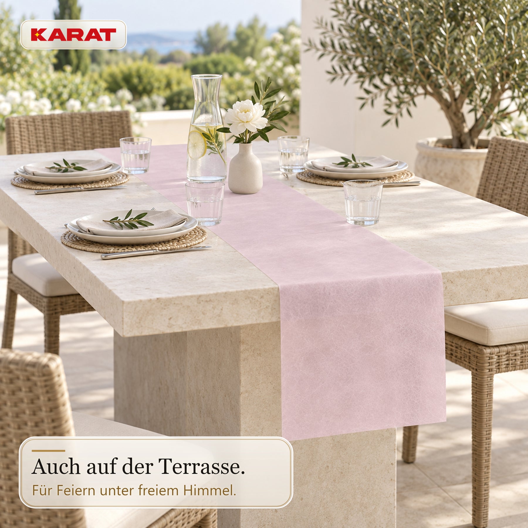 Tischläufer | Grace | Mattes Dekovlies aus PET-Fasern | 30 cm x 25 m Rolle | 16 Farben