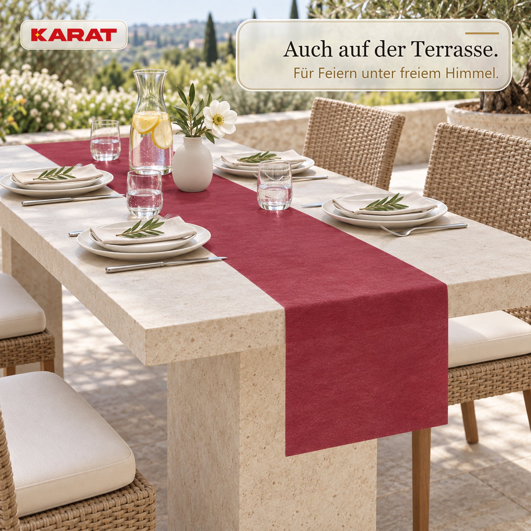 Tischläufer | Grace | Mattes Dekovlies aus PET-Fasern | 30 cm x 25 m Rolle | 16 Farben