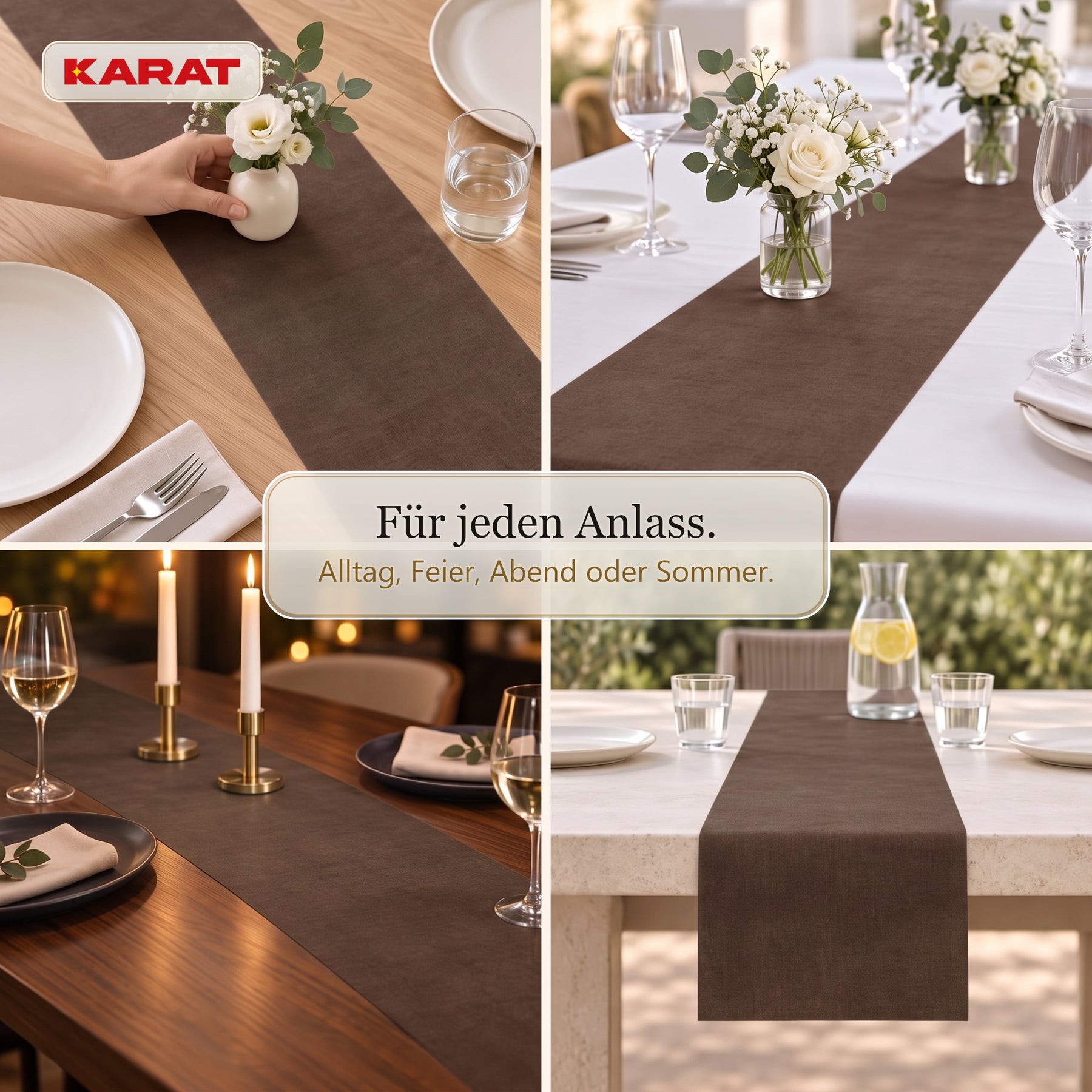Tischläufer | Grace | Mattes Dekovlies aus PET-Fasern | 30 cm x 25 m Rolle | 16 Farben
