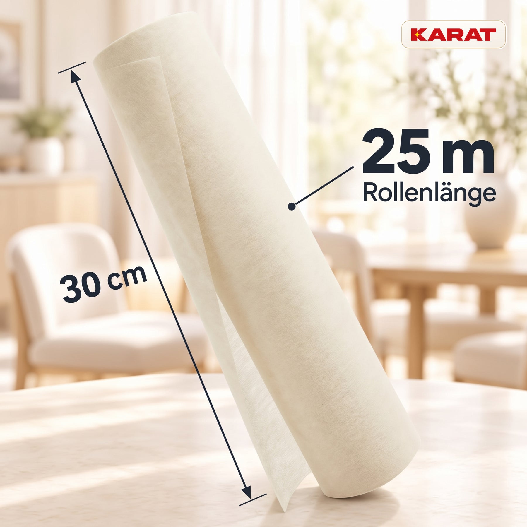 Tischläufer | Grace | Mattes Dekovlies aus PET-Fasern | 30 cm x 25 m Rolle | 16 Farben