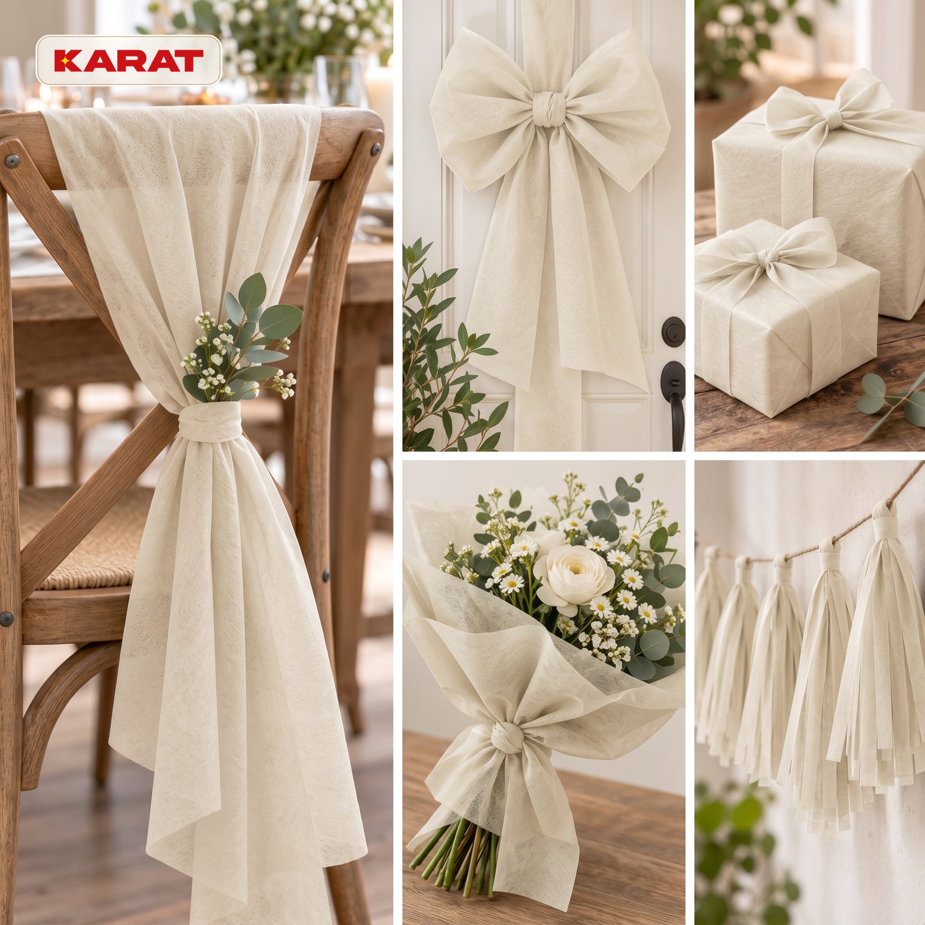 Tischläufer | Grace | Mattes Dekovlies aus PET-Fasern | 30 cm x 25 m Rolle | 16 Farben