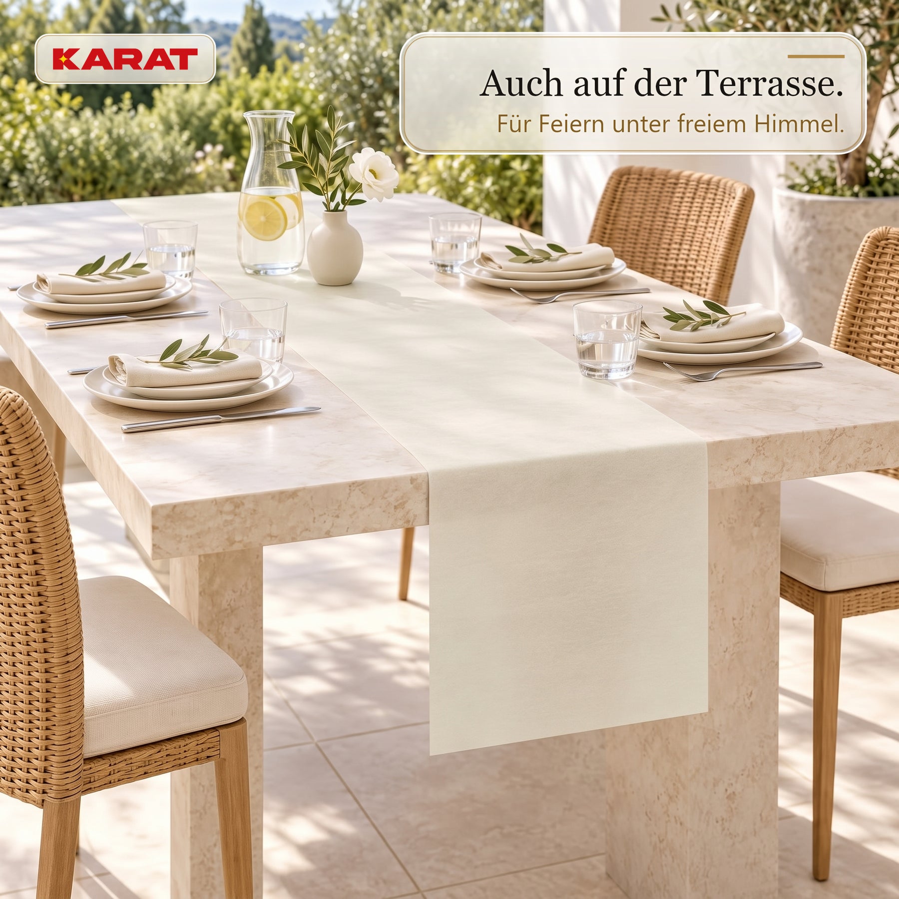 Tischläufer | Grace | Mattes Dekovlies aus PET-Fasern | 30 cm x 25 m Rolle | 16 Farben