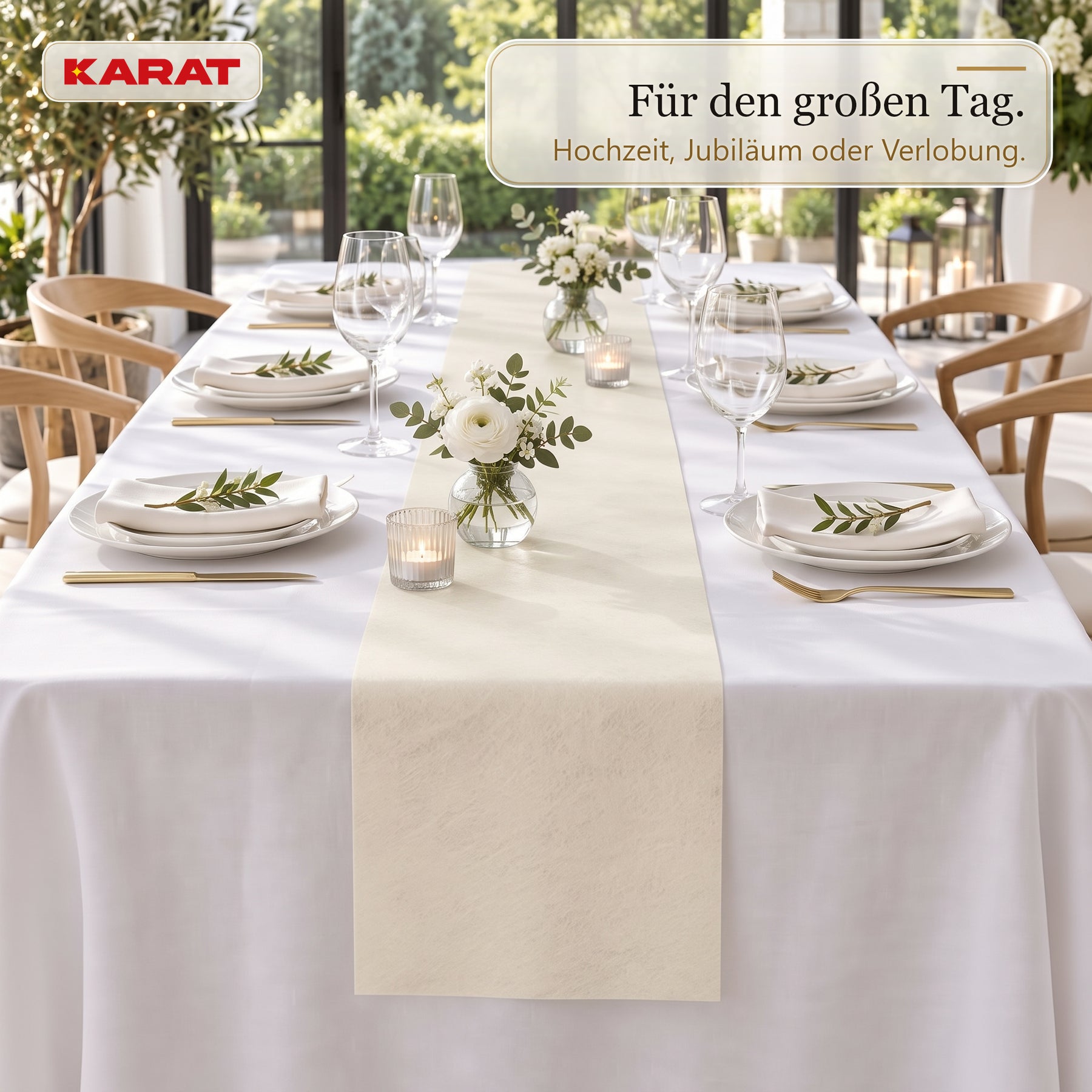Tischläufer | Grace | Mattes Dekovlies aus PET-Fasern | 30 cm x 25 m Rolle | 16 Farben