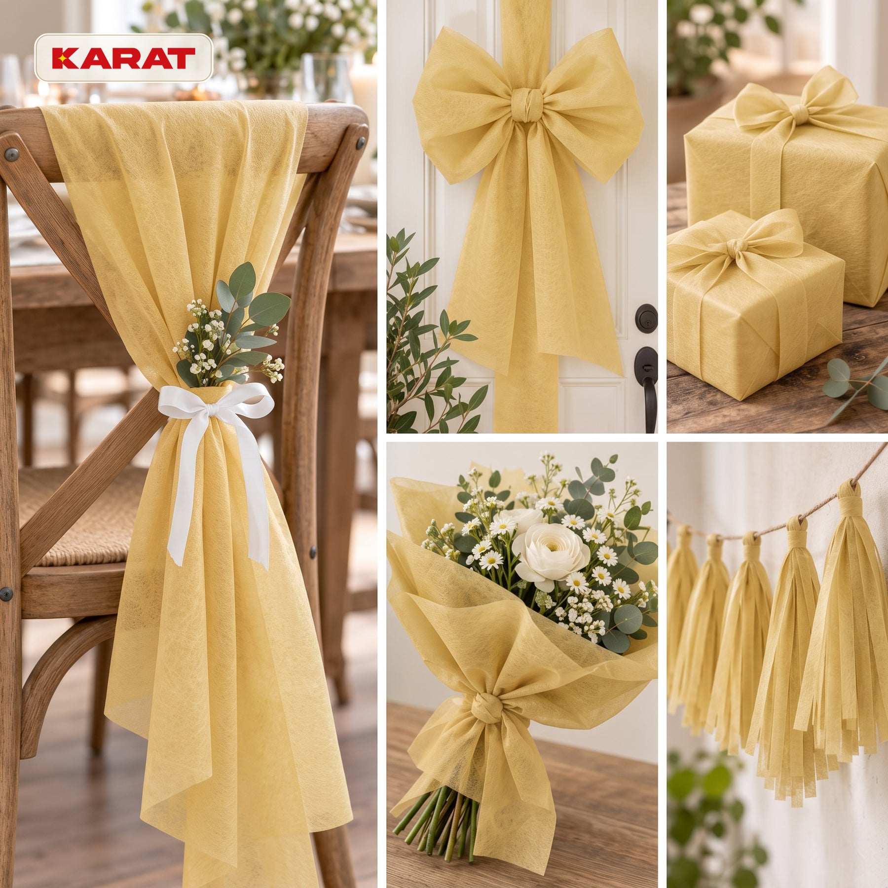 Tischläufer | Grace | Mattes Dekovlies aus PET-Fasern | 30 cm x 25 m Rolle | 16 Farben