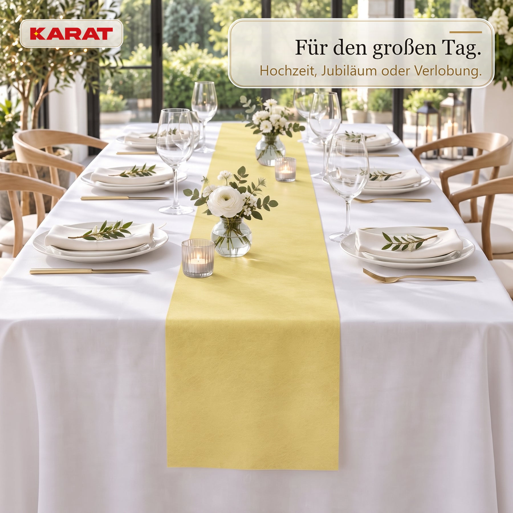 Tischläufer | Grace | Mattes Dekovlies aus PET-Fasern | 30 cm x 25 m Rolle | 16 Farben