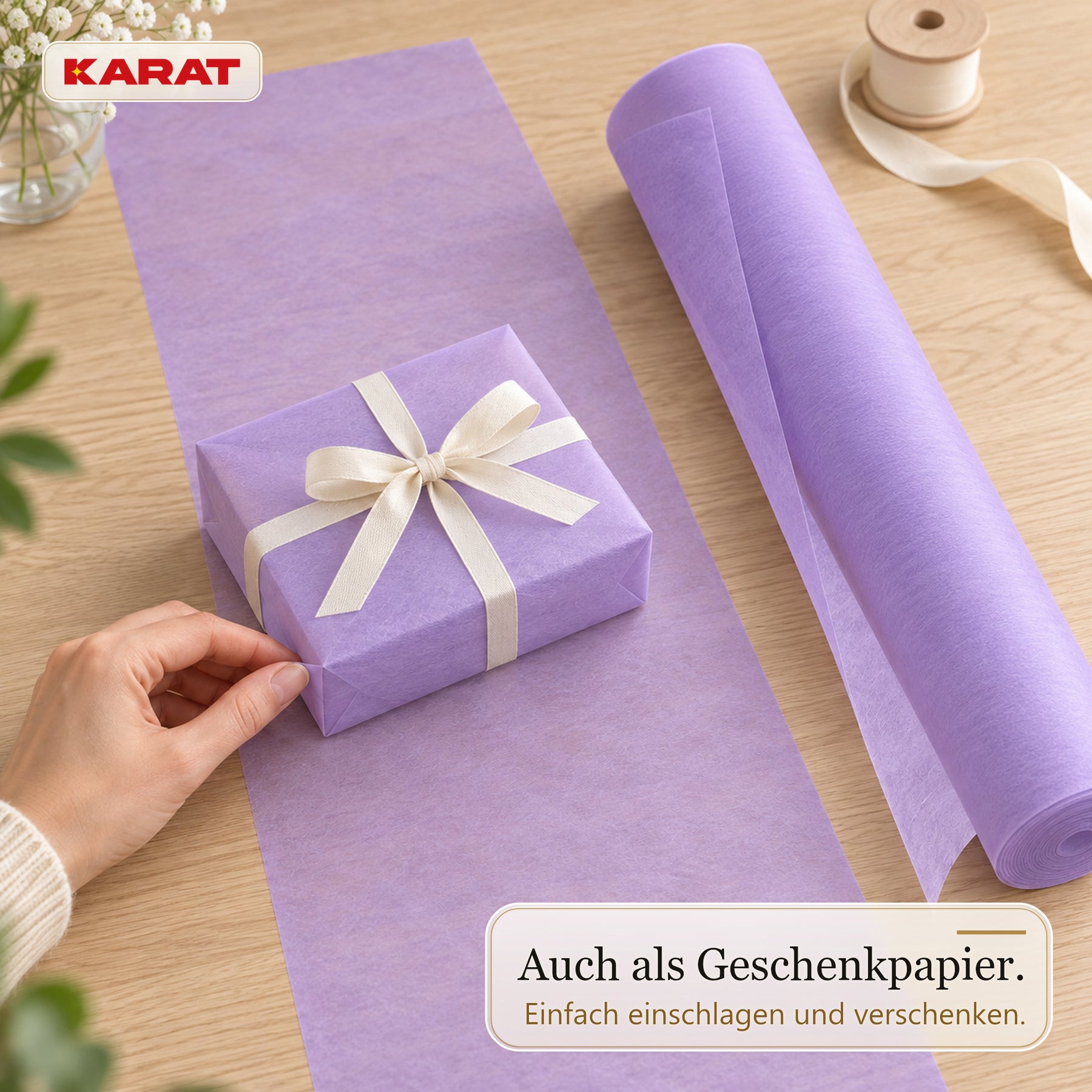 Tischläufer | Grace | Mattes Dekovlies aus PET-Fasern | 30 cm x 25 m Rolle | 16 Farben